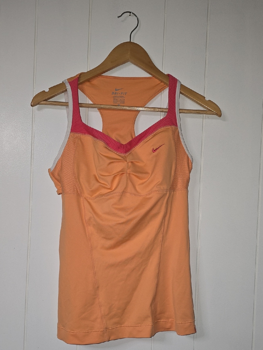Nike Orange Tank with Pink Trim Dri-Fit